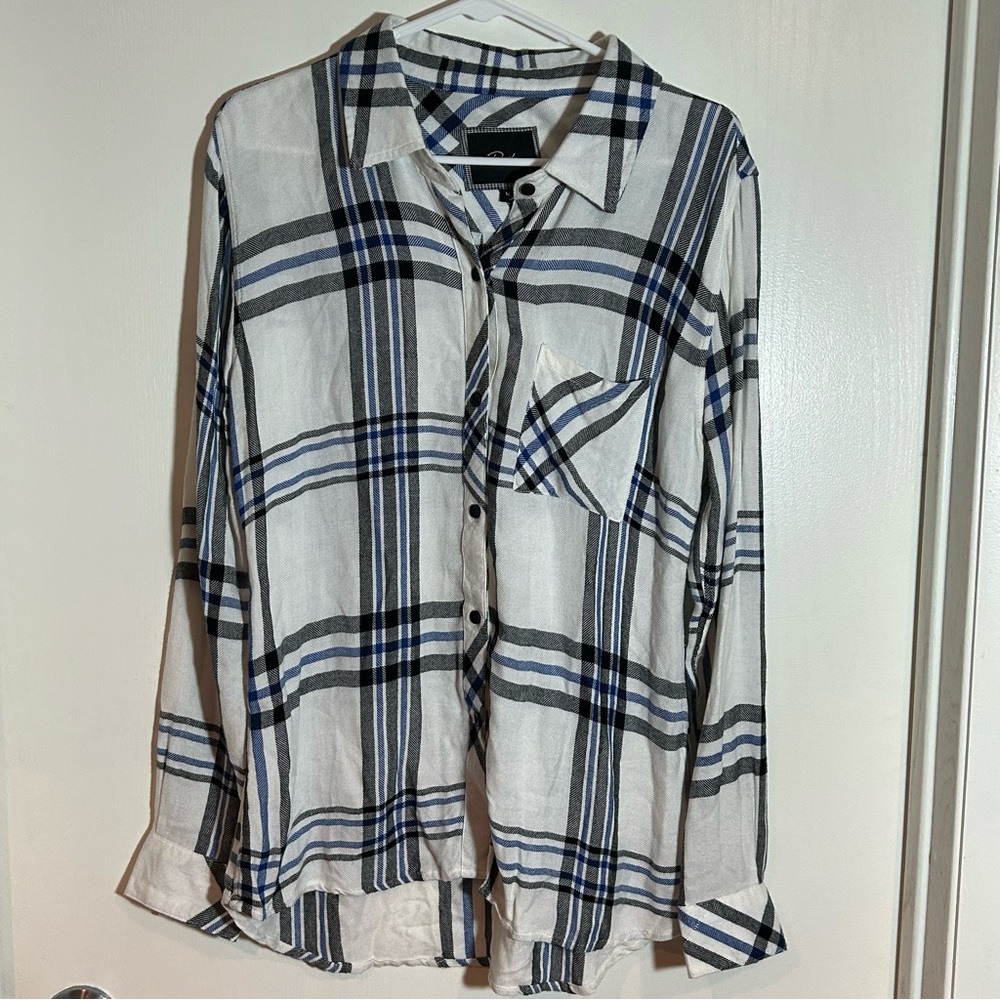 Rails plaid button‎ down top medium